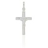 Cruz con Cristo estriada en plata de ley