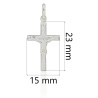 Cruz con Cristo estriada en plata de ley