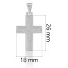 Cruz plana con Cristo en plata de ley