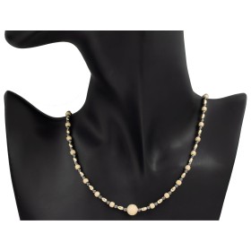 Gargantilla de bolas en oro y rutenio plata de ley