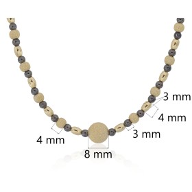 Gargantilla de bolas en oro y rutenio plata de ley