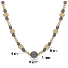 Gargantilla de bolas con baño de oro y rutenio en plata de ley