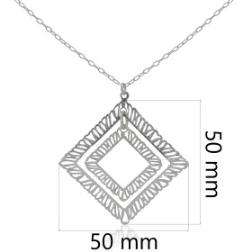 Gargantilla de doble rombo calado en plata de ley