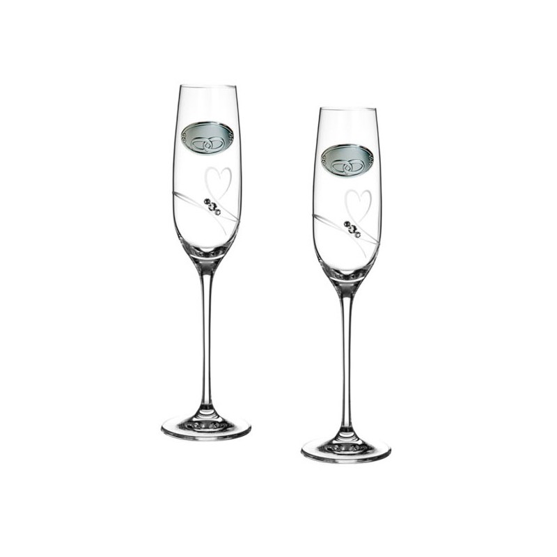 Copas de cristal aniversario o enlace