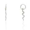 Pendientes de aro y serpiente plata de ley