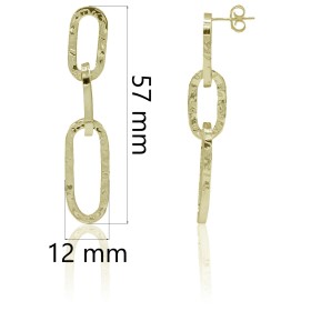 Pendientes eslabones plata de ley