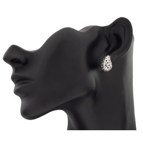 Pendientes de gota con estrellas caladas plata de ley