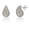 Pendientes de gota con estrellas caladas plata de ley