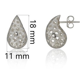 Pendientes de gota con estrellas caladas plata de ley