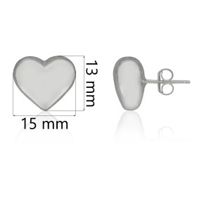 Pendientes de corazón en plata de ley