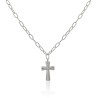 Gargantilla con cruz lisa en plata de ley
