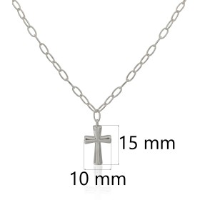 Gargantilla con cruz lisa en plata de ley