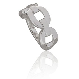 Anillo eslabones plata de ley