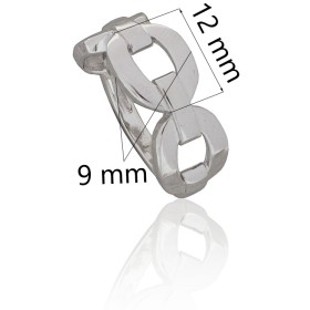 Anillo eslabones plata de ley