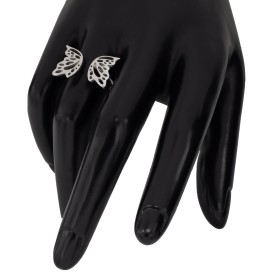 Anillo de mariposa en plata de ley