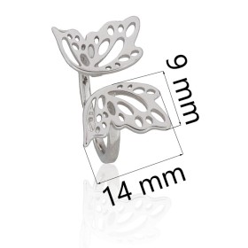 Anillo de mariposa en plata de ley