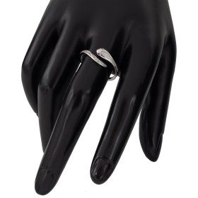 Anillo serpiente abierto en plata de ley