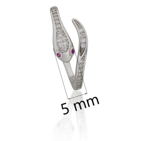 Anillo serpiente abierto en plata de ley