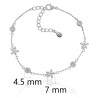 Pulsera con chatones y flores en plata de ley