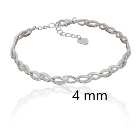 Pulsera de eslabones entrelazados en plata de ley
