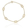 Pulsera forzada con óvalos combinados oro 18 quilates