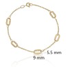 Pulsera forzada con óvalos combinados oro 18 quilates