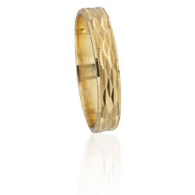 Alianza tallado de rombos oro 18 quilates