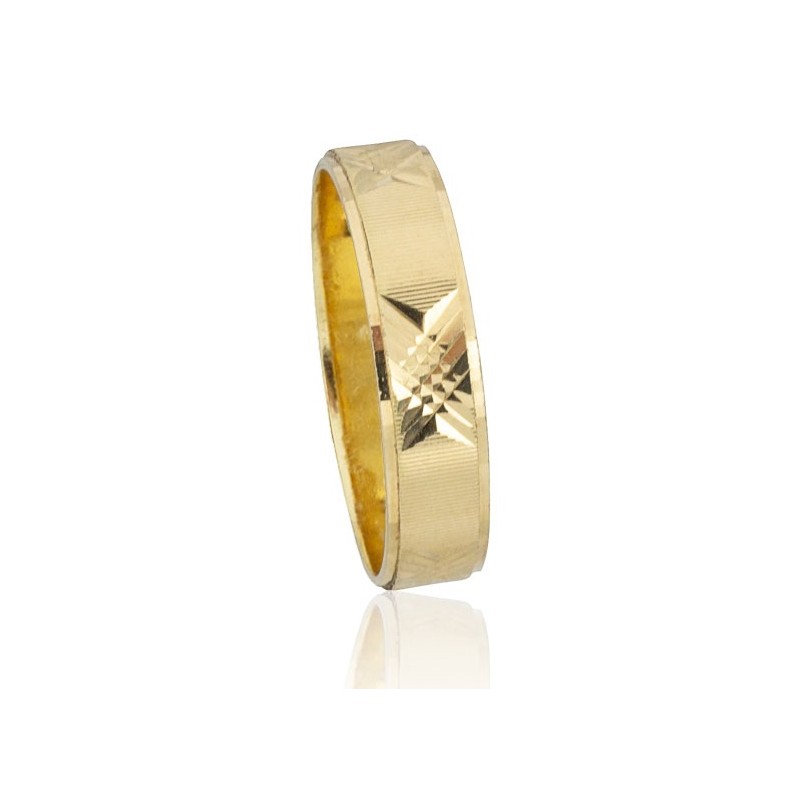 Alianza tallada oro 18 quilates