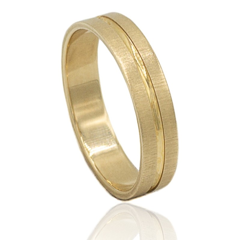 Alianza satinada oro 18 quilates