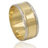 Alianza franjas bicolor oro 18 quilates