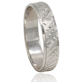 Alianza tallada oro blanco...