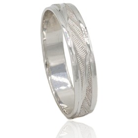 Alianza tallada oro blanco...