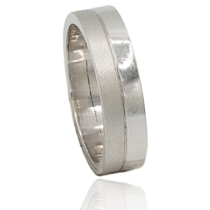 Alianza doble oro blanco 18 quilates