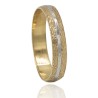 Alianza franjas bicolor oro 18 quilates