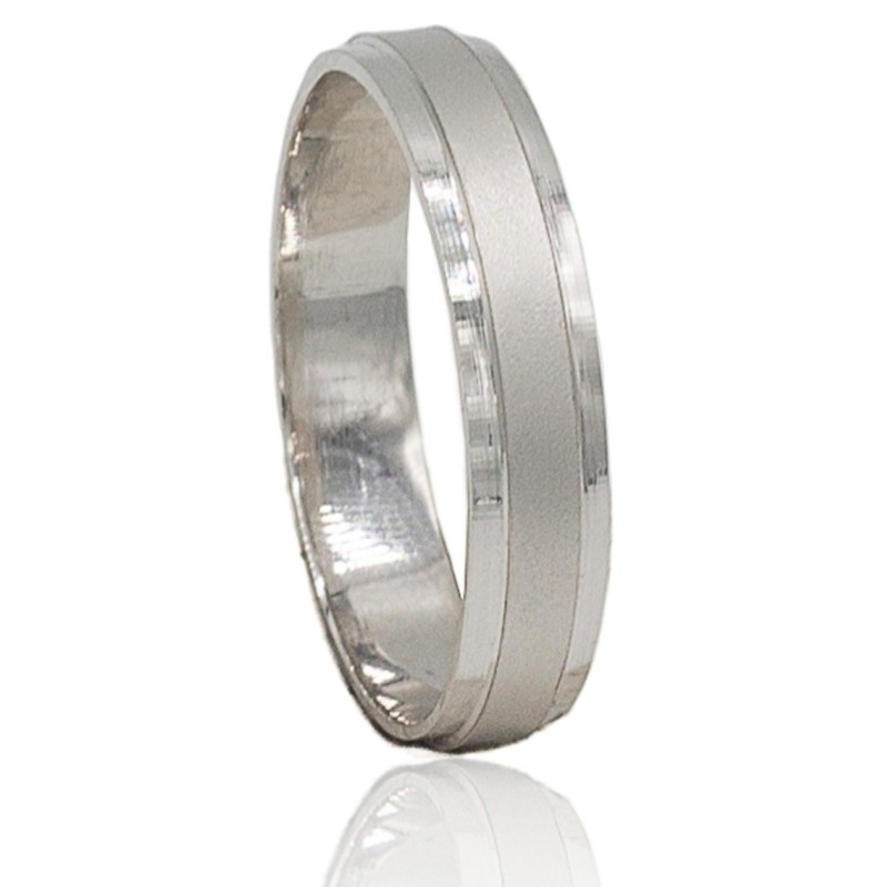 Alianza banda oro blanco 18 quilates