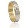 Alianza banda bicolor oro 18 quilates