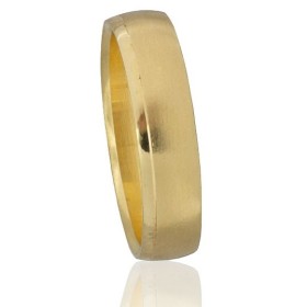 Alianza media caña brillo y mate oro 18 quilates