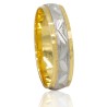 Alianza tallada bicolor oro 18 quilates