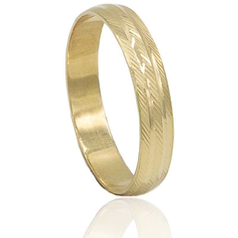 Alianza 2 franjas oro 18 quilates