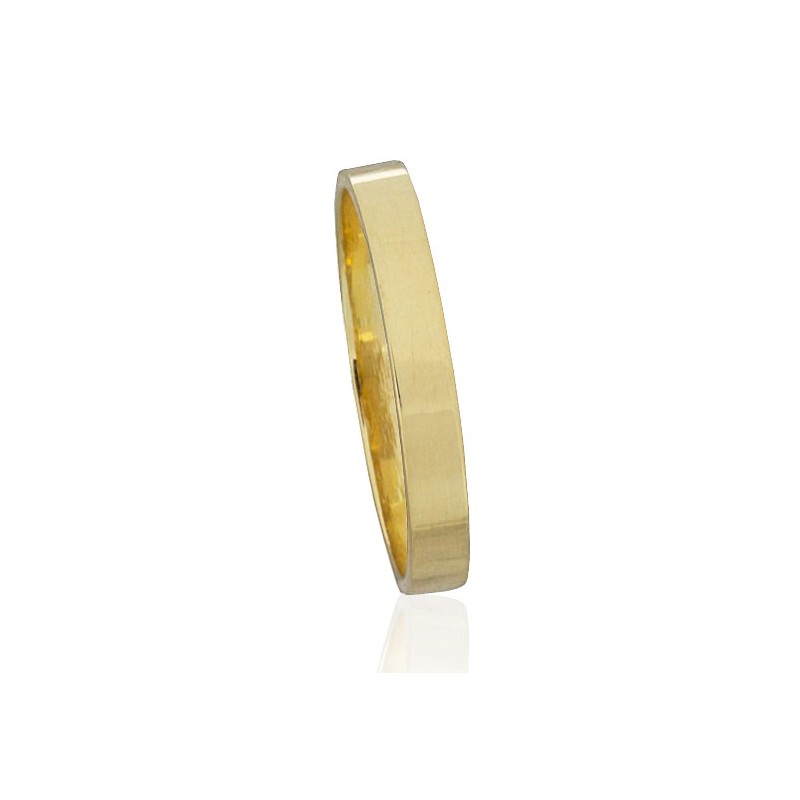 Alianza plana brillo oro 18 quilates