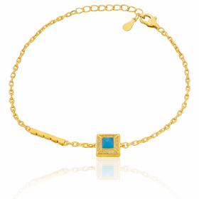 Pulsera pirámide turquesa plata de ley