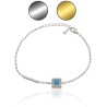 Pulsera pirámide turquesa plata de ley