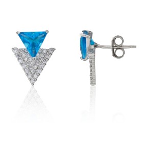 Pendientes doble triangulo plata de ley