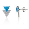 Pendientes doble triangulo plata de ley