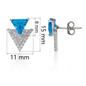 Pendientes doble triangulo plata de ley