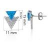 Pendientes doble triangulo plata de ley