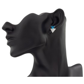 Pendientes doble triangulo plata de ley
