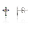 Pendientes cruz de la Victoria con piedras plata de ley