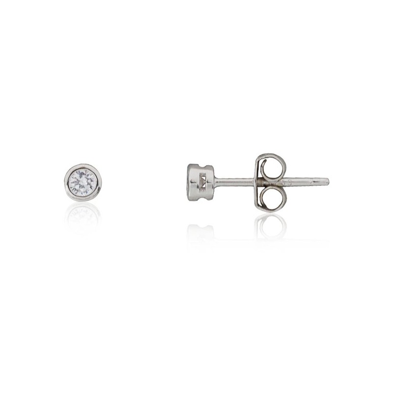 Pendientes chatón plata de ley