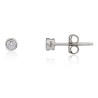 Pendientes chatón plata de ley